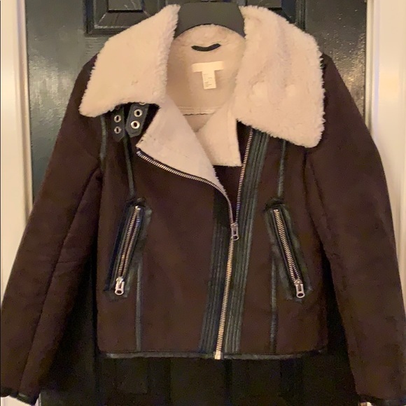 H&M Jackets & Blazers - H&M brown Black Sherpa coat 2
